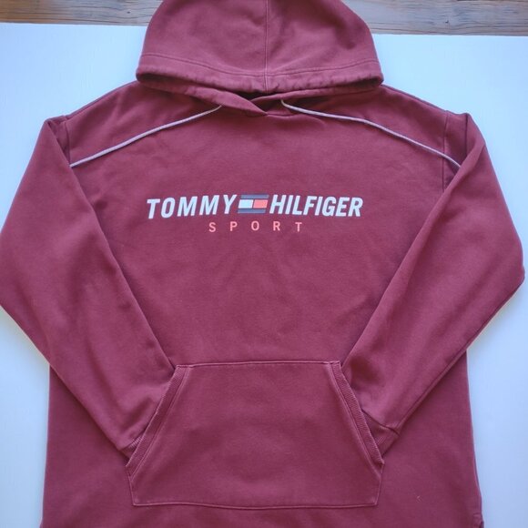 Tommy Hilfiger Sport Pullover Hoodie Sweatshirt 'Old Money Relaxed Fit Sz Medium - Picture 5 of 8